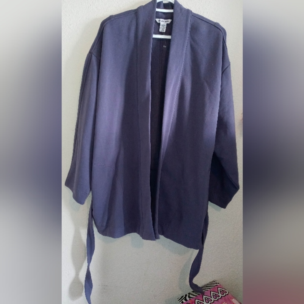 Athleta Women Open Front Tied Sweatshirt, Color Dusty Purple, Size Large/XLarge